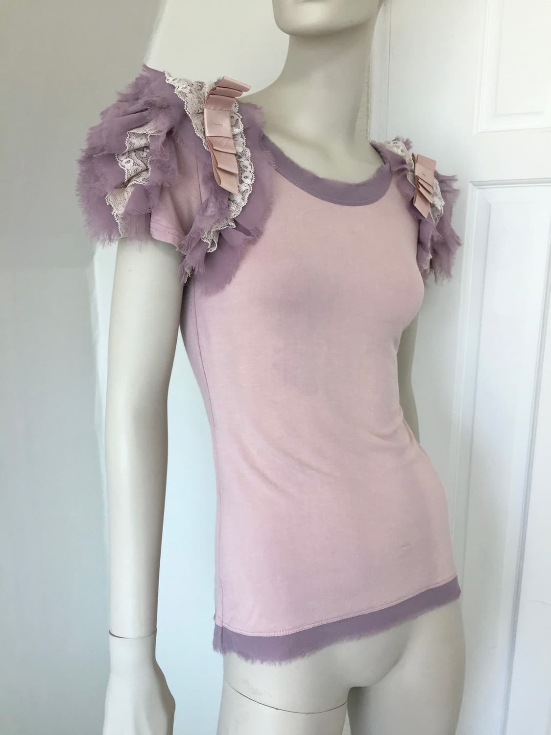 Decorative Sleeve Detail Purple Top 상품이미지4