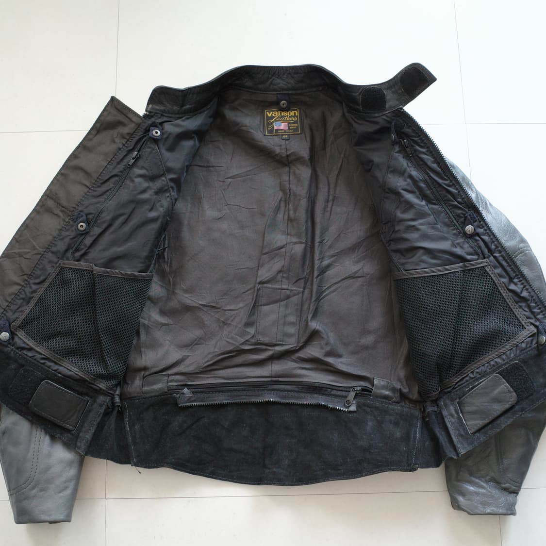 00s 밴슨 x 스즈키 Hayabusa 레더 바이크 자켓 USA MADE 상품이미지5