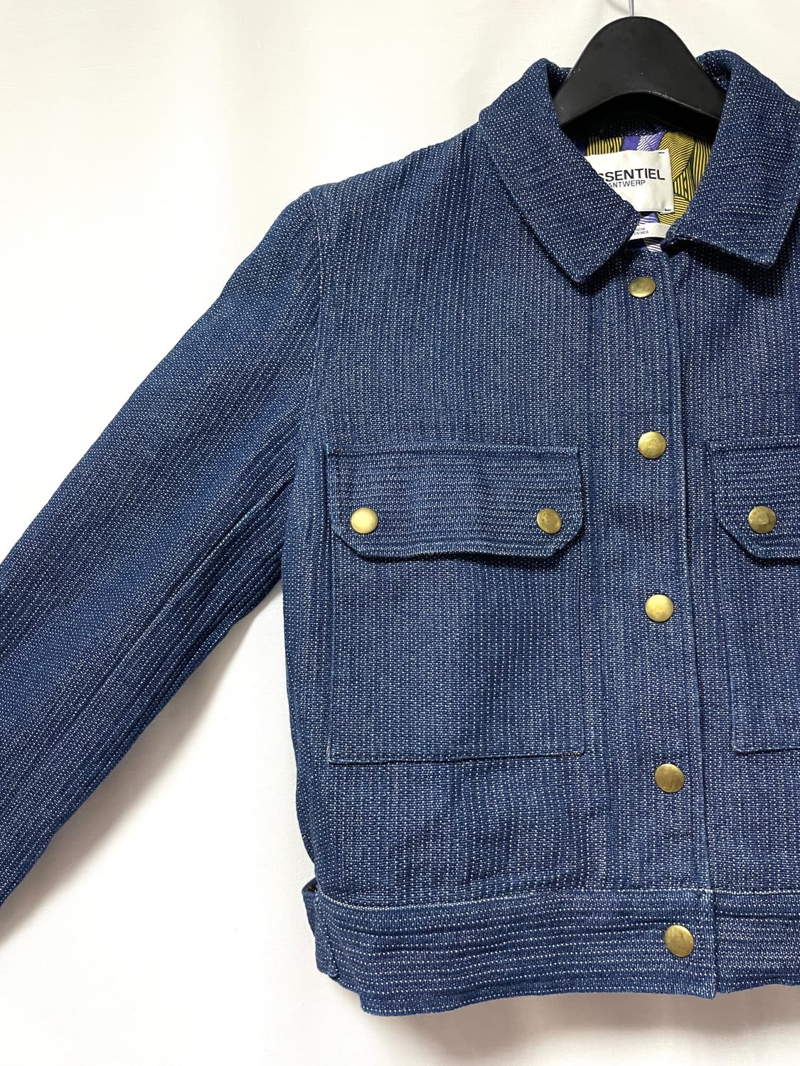 인도산 데님) 에센셜앤트워프 여성 세미크롭 트러커 청자켓 _ 인디고 상품이미지2