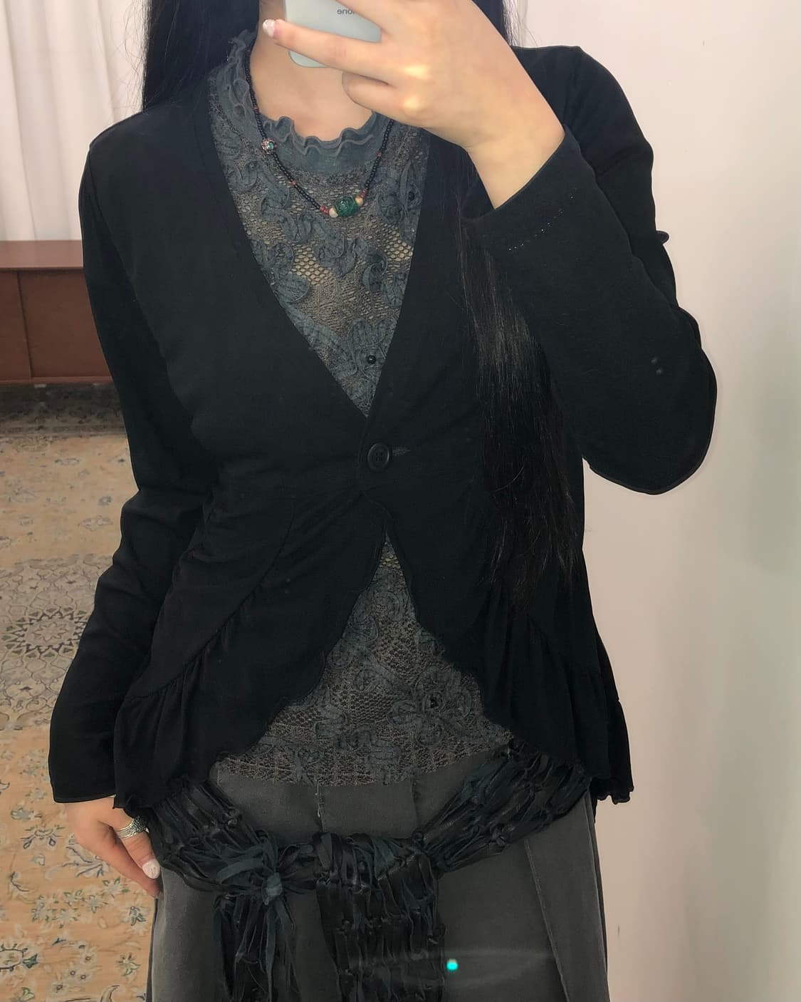 블랙 프릴 가디건 상품이미지3