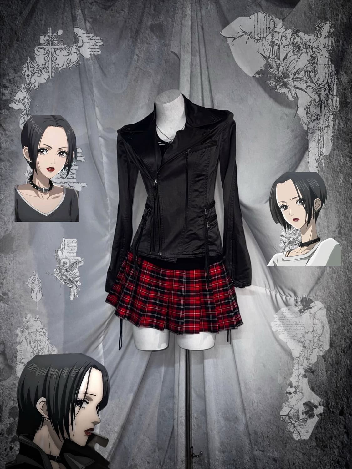 5351 나나깔 펑크 레드체크 아일렛 코디세트 상품이미지1