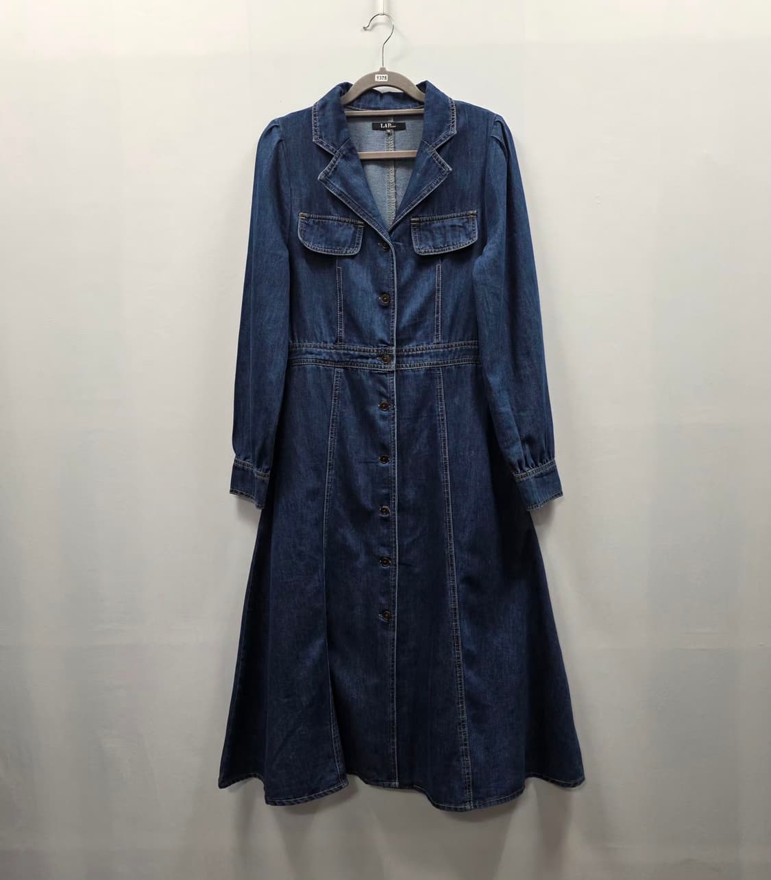 1375 LAP 랩 데님 롱원피스 M 여성 버튼형 플레어핏 데님원피스 상품이미지1