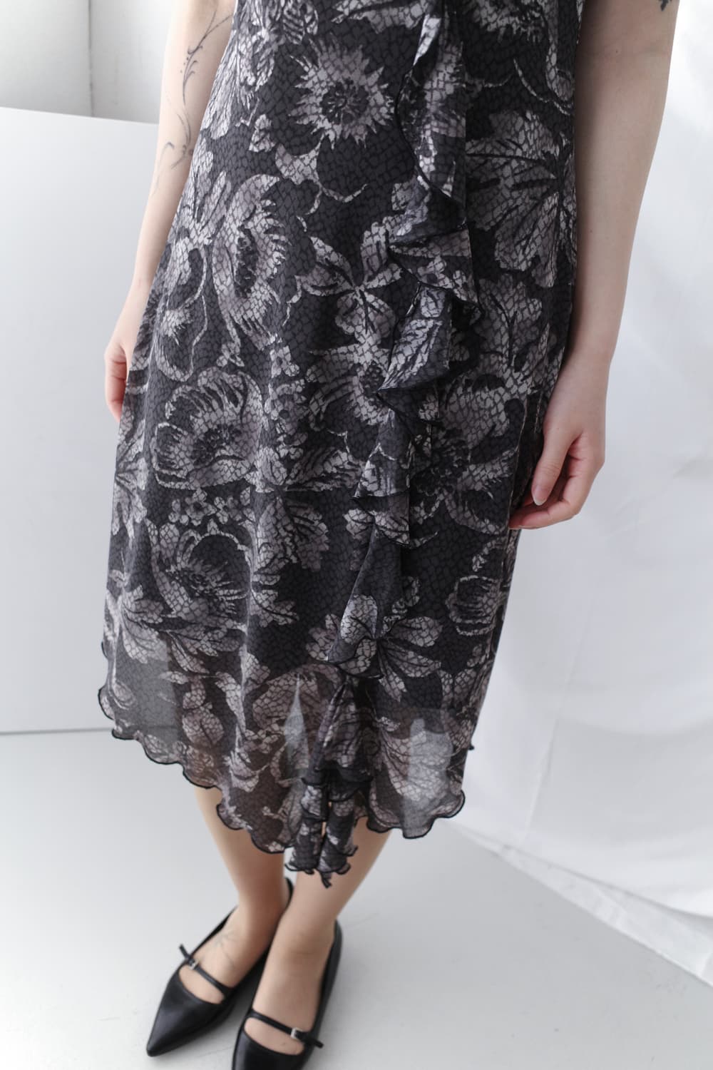 flower frill sleevelsee dress 상품이미지6