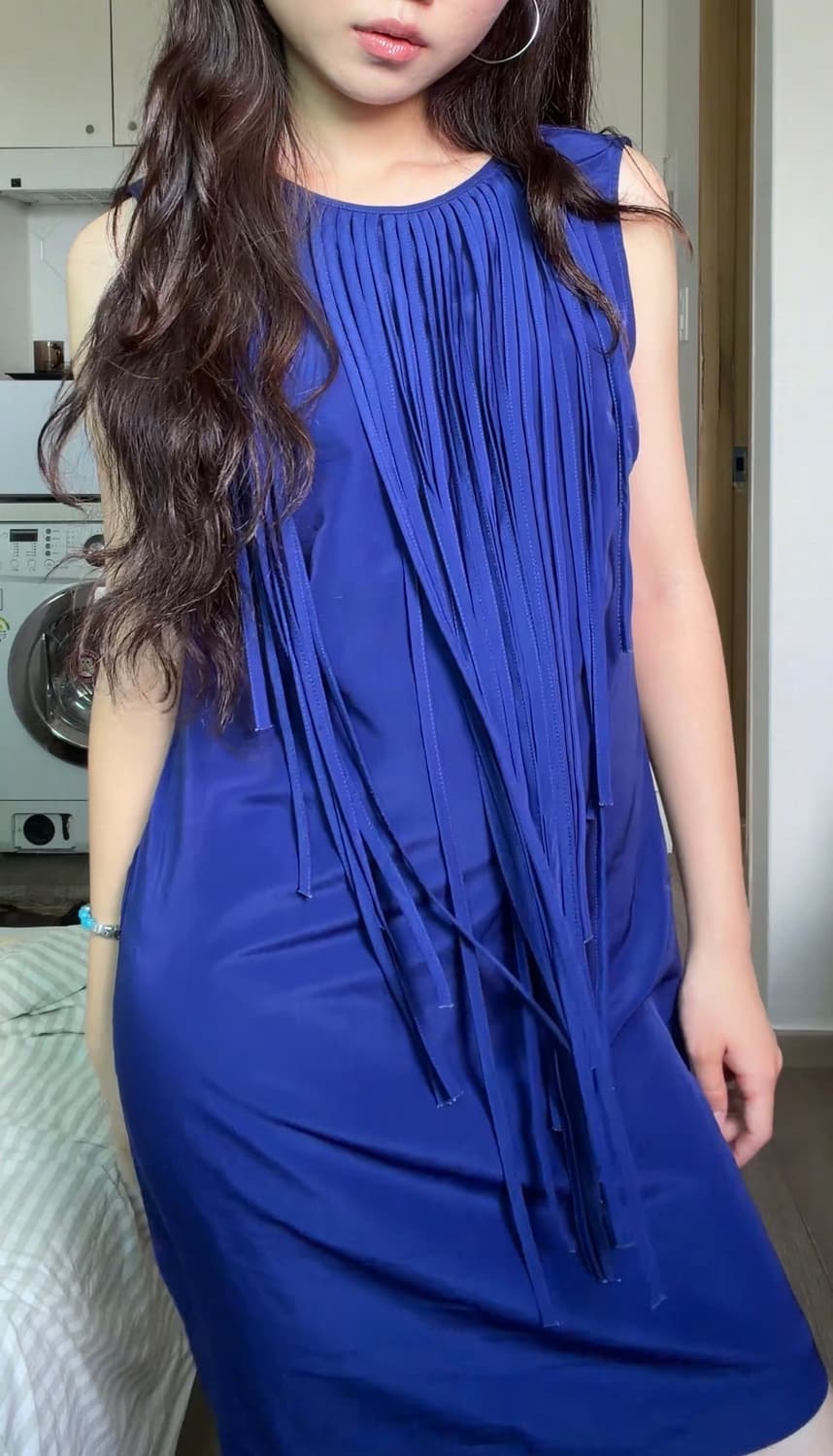 Blue fringe dress 상품이미지2
