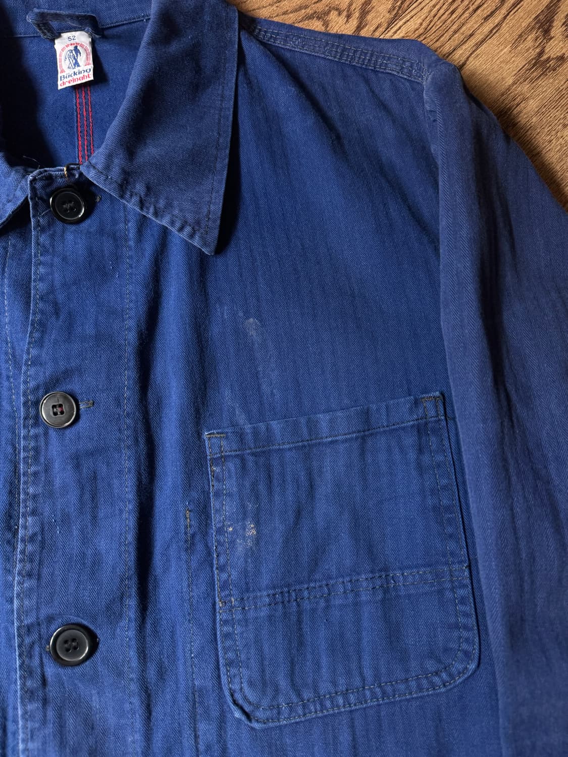 [L]90's 빈티지 페이딩 헤링본 트윌 프렌치 워크자켓 상품이미지3