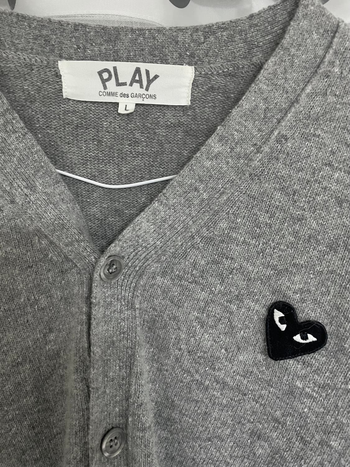 꼼데가르송 PLAY 가디건 L 그레이 상품이미지2