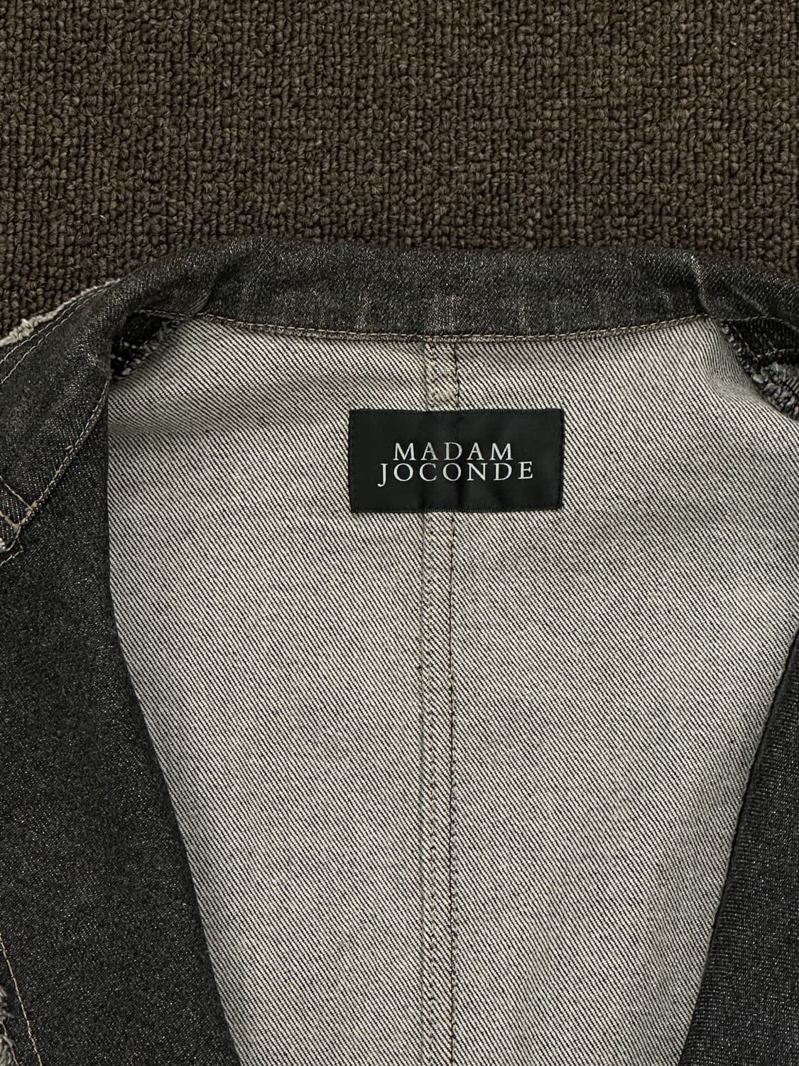 OS)Japanese vintage 여성 러프 엣지 흑청 데님 블레이저  상품이미지3