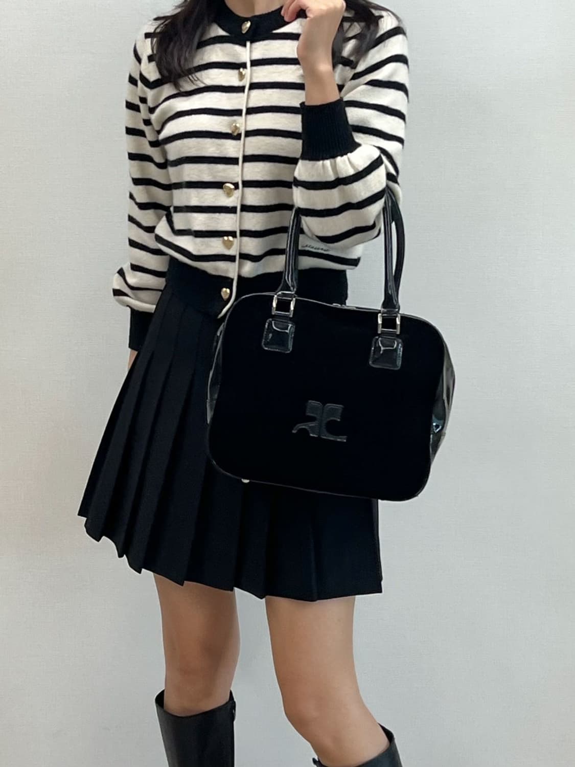 courreges / 꾸레쥬 블랙 벨벳 토트백 상품이미지10
