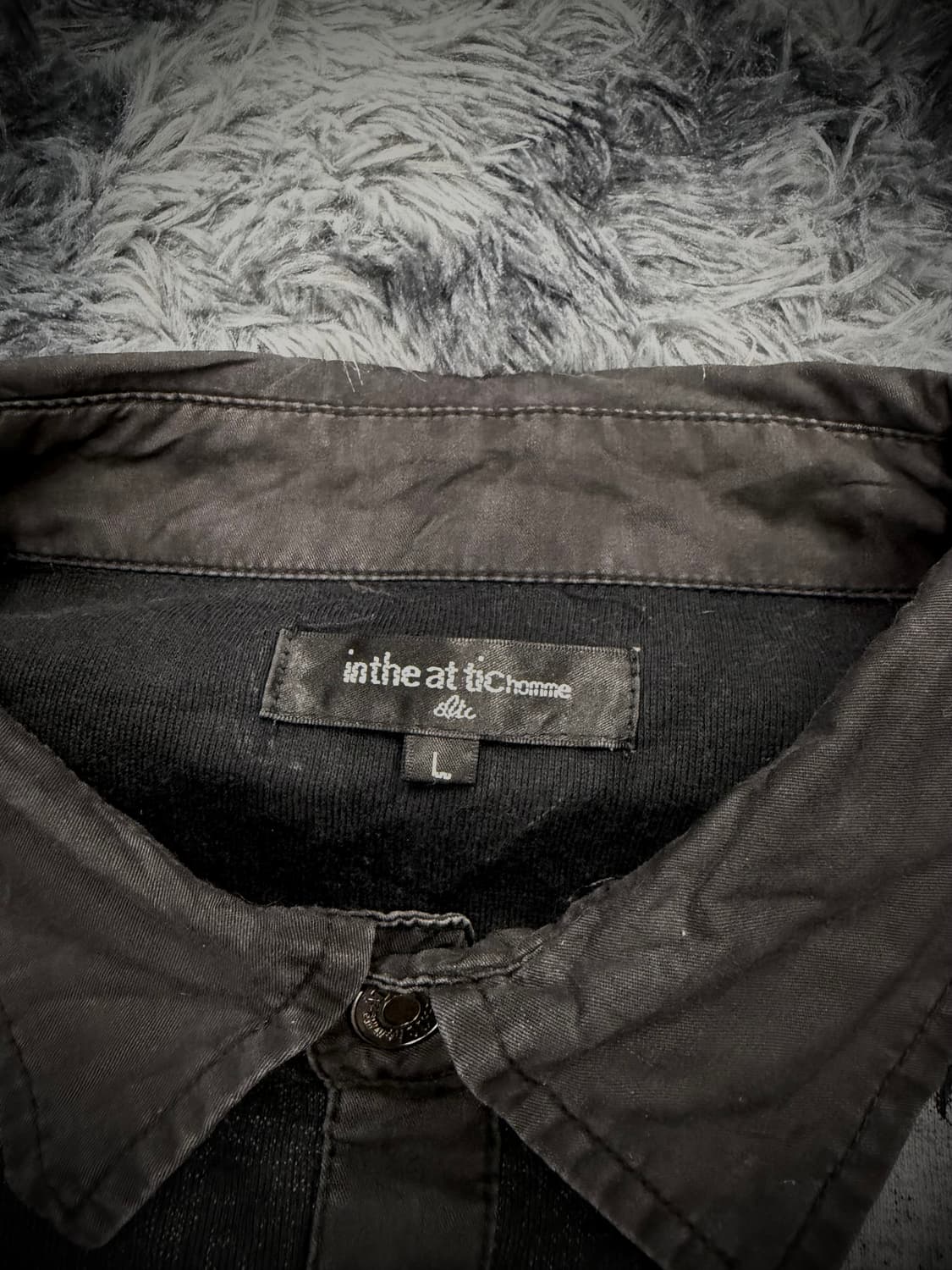 In The Attic HOMME 고딕 레터링 블랙 반팔 폴로 티셔츠 상품이미지9