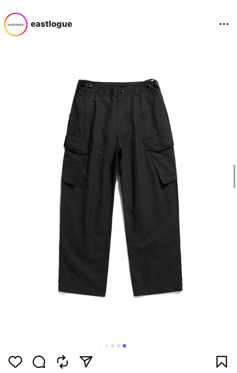 이스트로그 24 ss 팬츠 L 블랙 상품이미지1