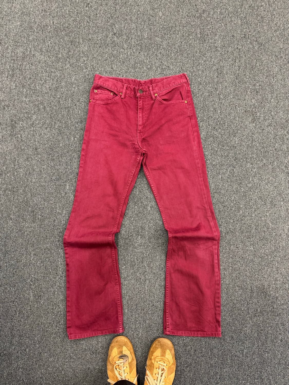 리바이스517 여성 부츠컷 화이트탭 버건디 데님팬츠 상품이미지1