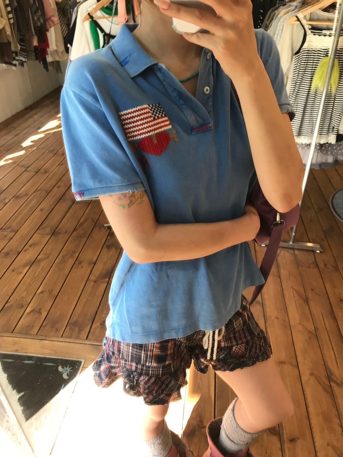 폴로 블루 워싱 카라 티셔츠  상품이미지3