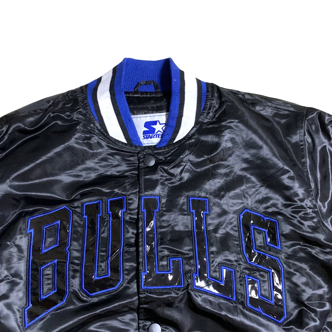 [XL]90s Starter Bulls Satin Jacket Black 상품이미지2