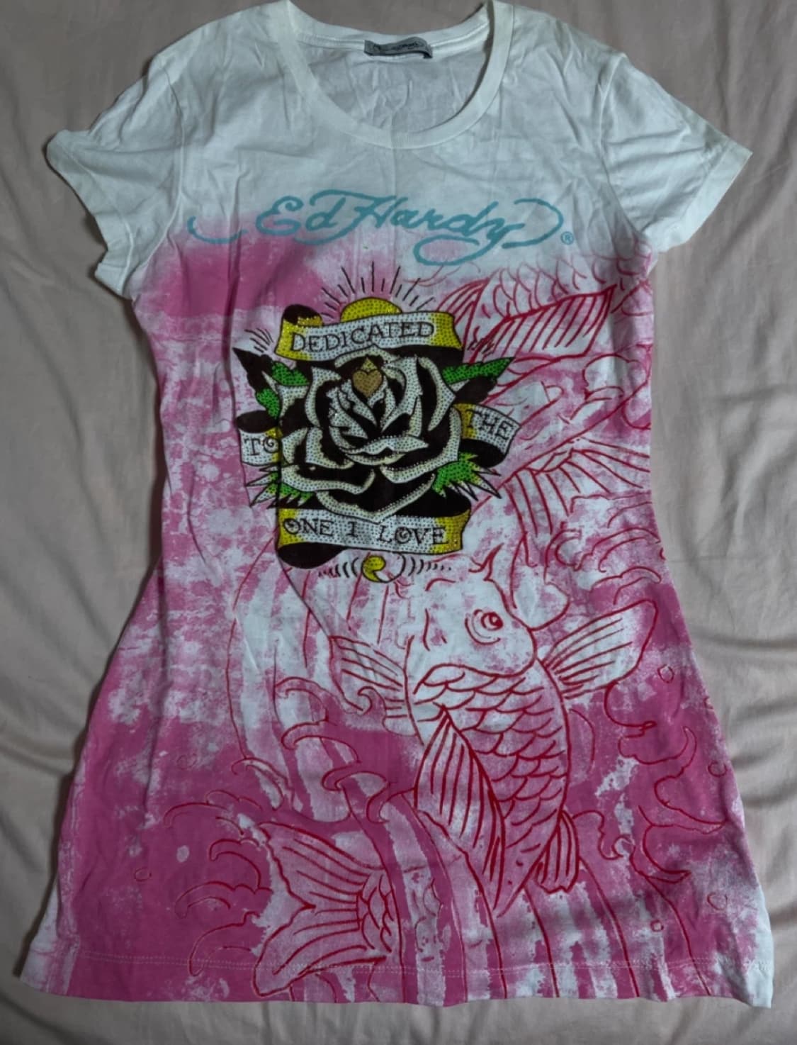 에드하디 핑크 프린팅 원피스 상품이미지2