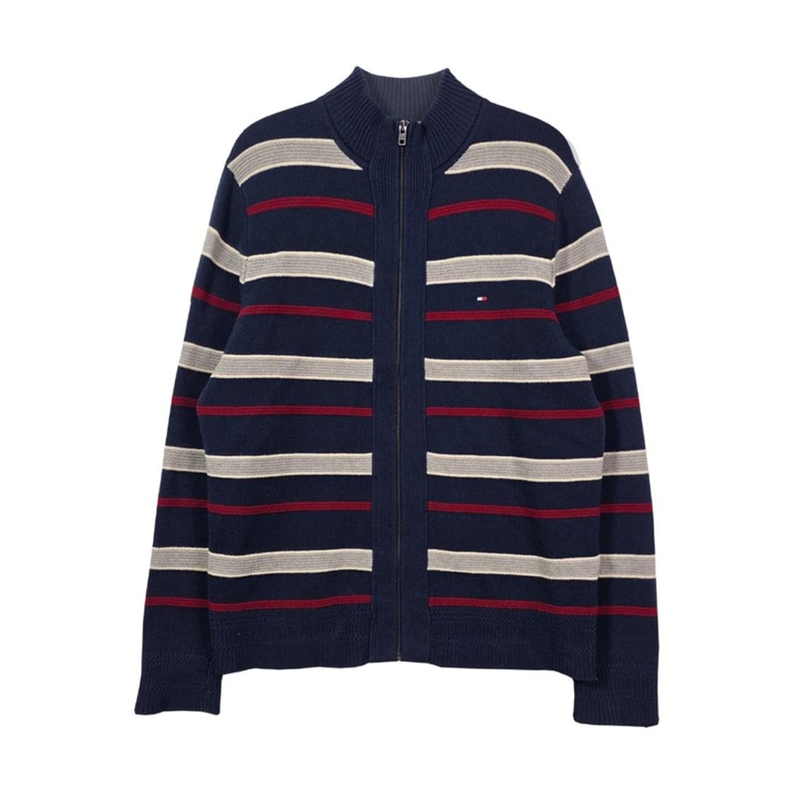 타미힐피거 울 아카이브 스트라이프 풀집업 니트 L 상품이미지1