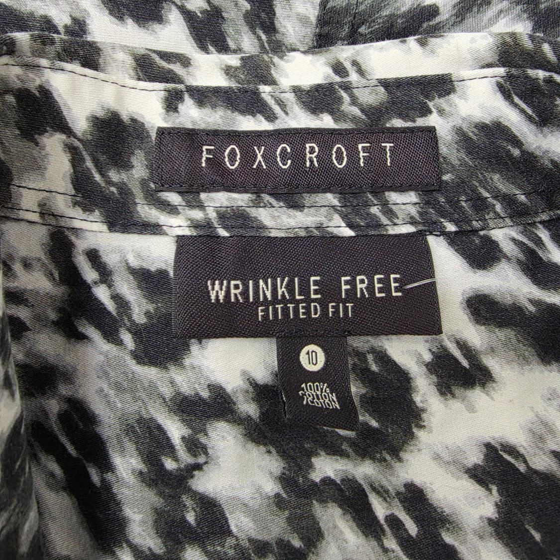 FOXCROFT 블랙&화이트 링클프리 코튼 셔츠 상품이미지9