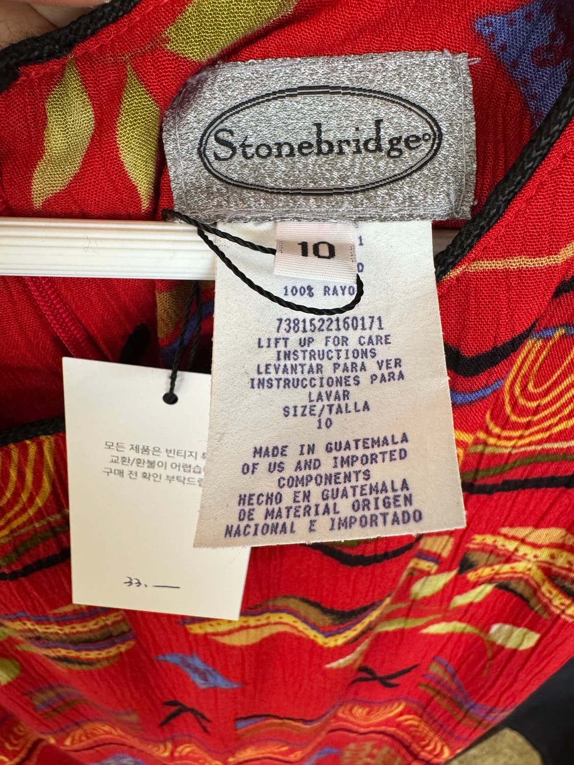 90s Stonebridge 에스닉 패턴 레이온 맥시 원피스 상품이미지9