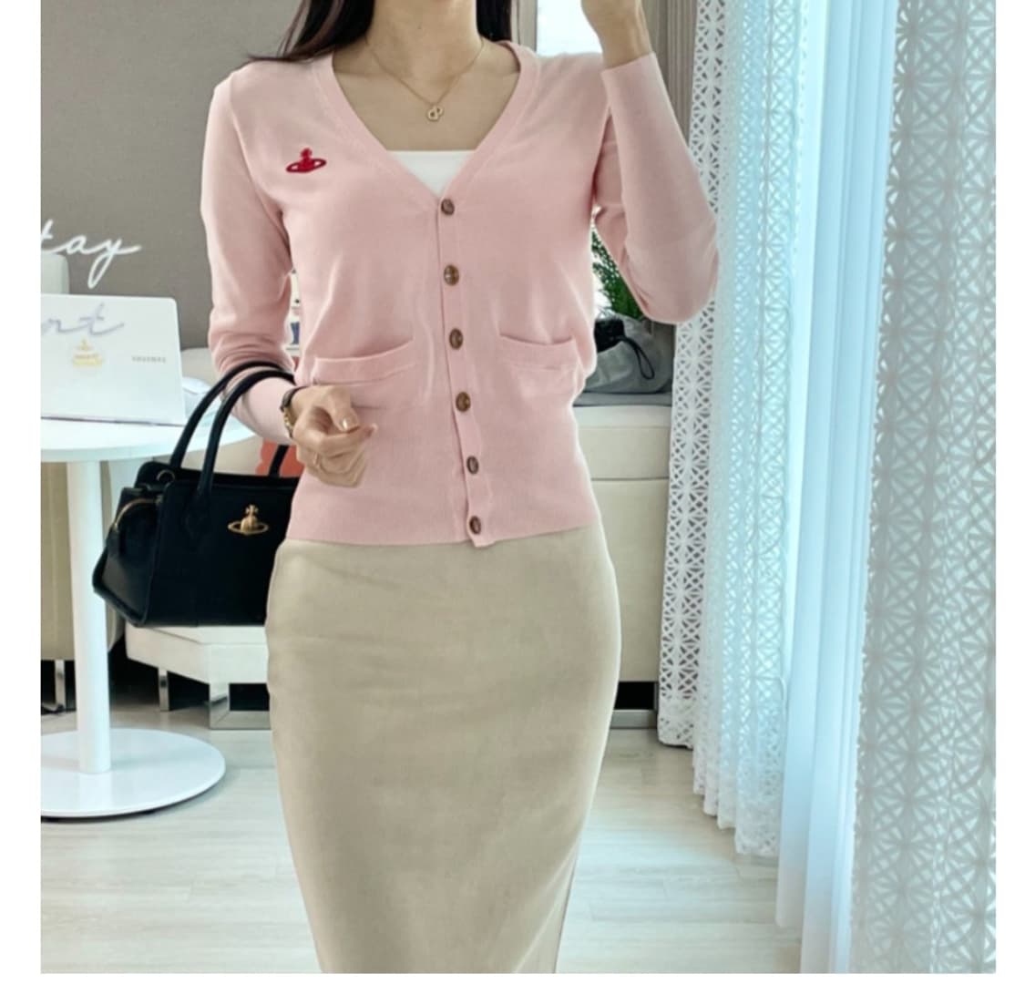 비비안웨스트우드 베이비핑크 가디건 상품이미지4