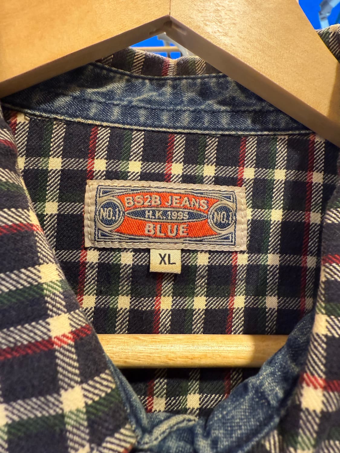 빈티지 중청 워싱 체크셔츠 상품이미지2