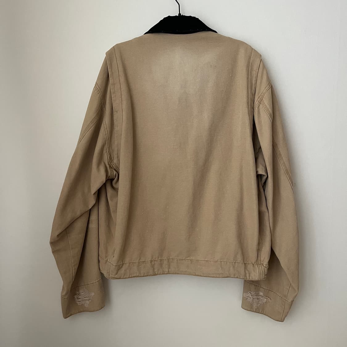 beige destroyed oxford jacket 상품이미지5