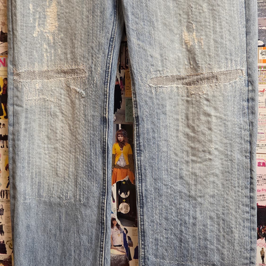 JPN 연청 스티치 스트레이트 팬츠 상품이미지4