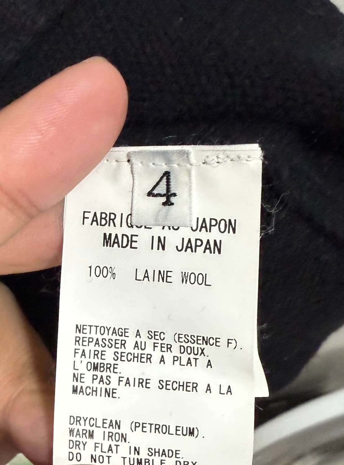 요지야마모토 레인울 화이트 패치 니트 상품이미지5