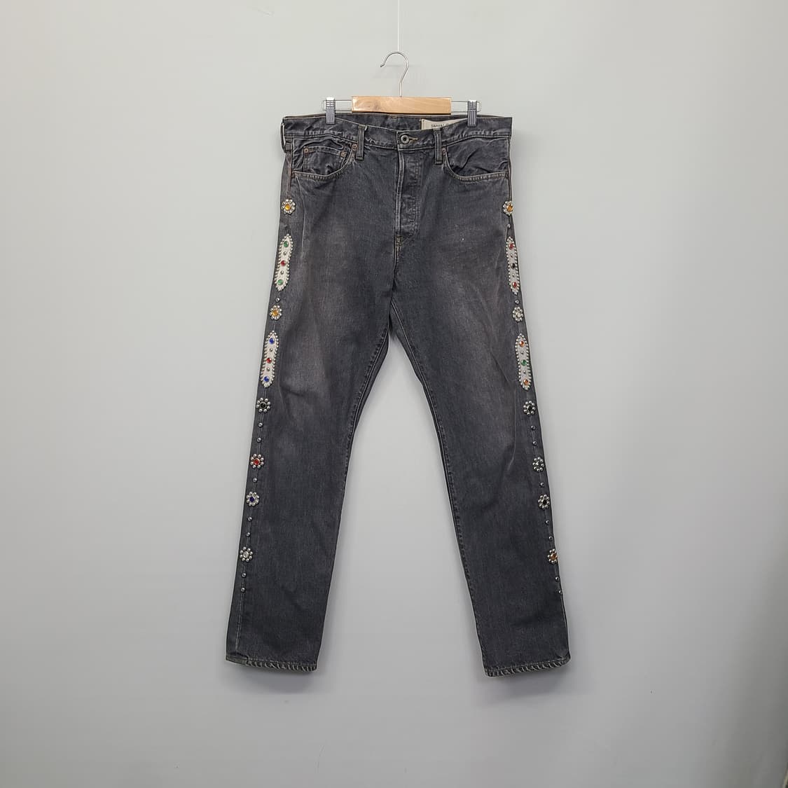 [실착1회/최상] 캐피탈 14oz 몽키 시스코 잼스톤 데님 블랙 34 상품이미지2