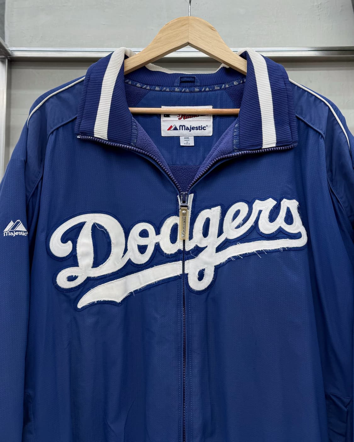 마제스틱 00s LA 다저스 후리스 패딩 점퍼 자켓 블루 상품이미지3