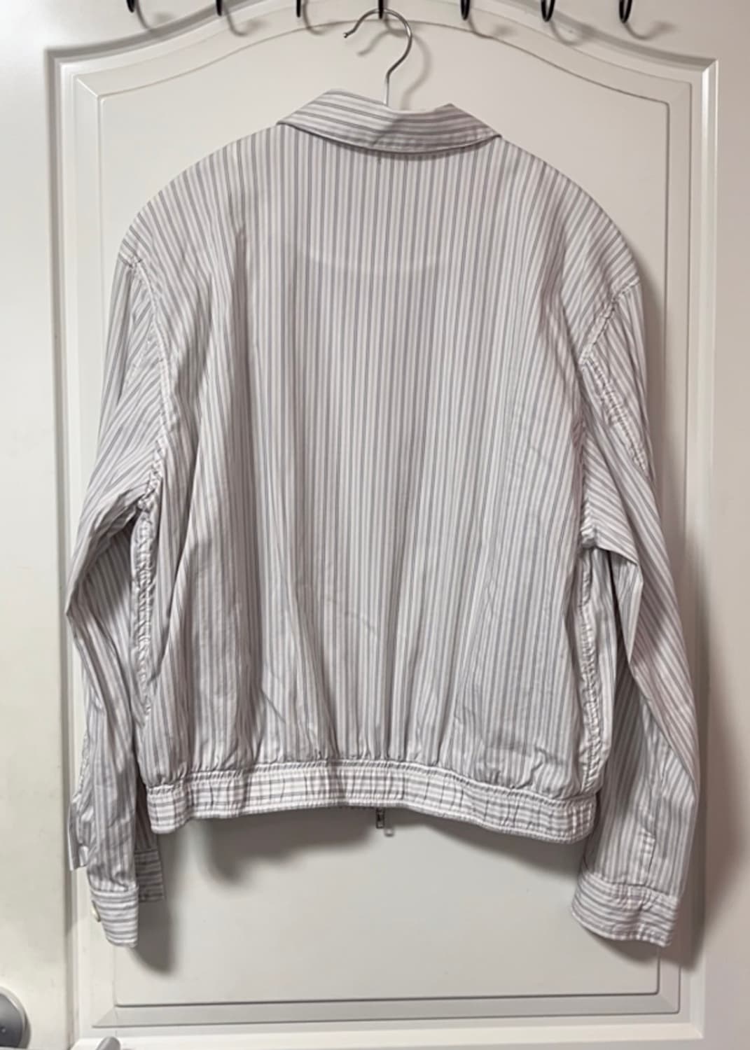 낫띵리튼깔 스트라이프 셔츠 집업 봄버 자켓 상품이미지4