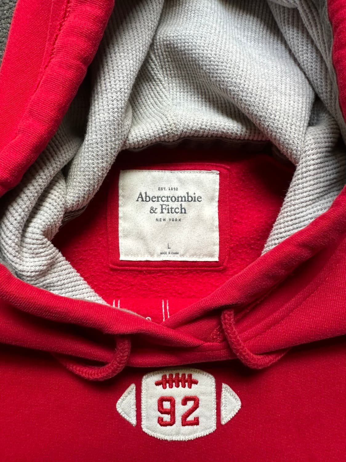 아베크롬비 앤 피치 레드 기모 후드티 L 상품이미지3