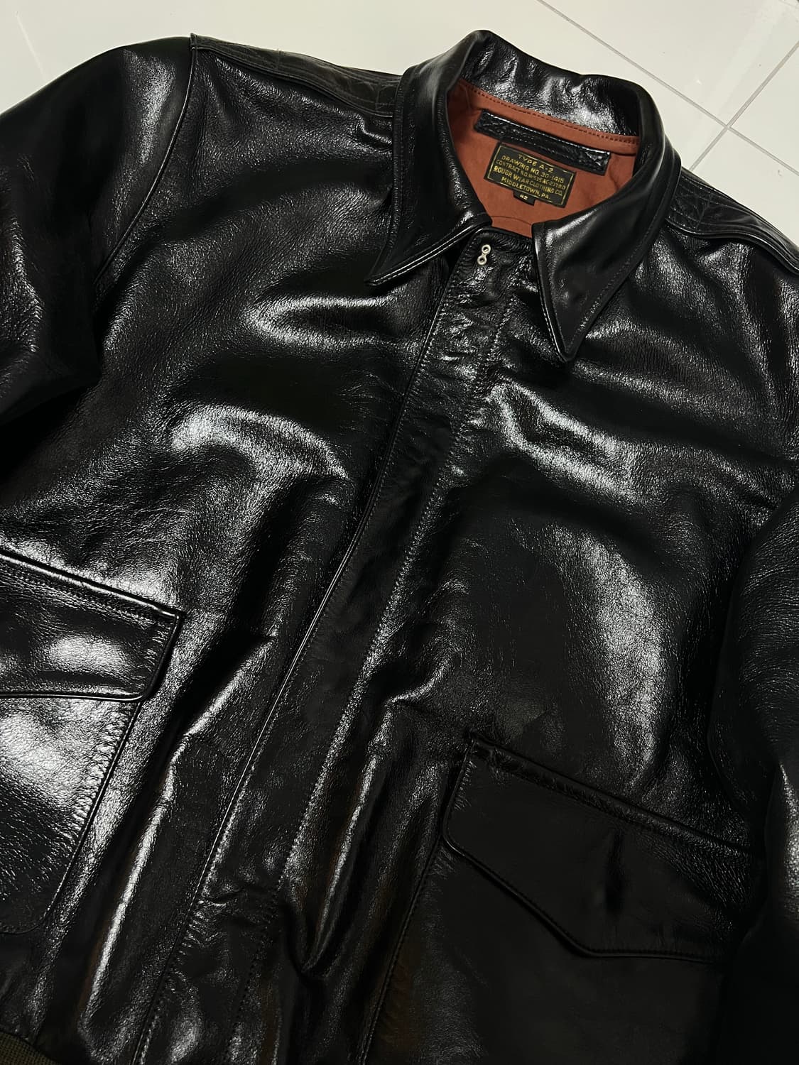 택포75) 아카펠라클로딩 A-2 말가죽 자켓 a2 홀스하이드 42 상품이미지2