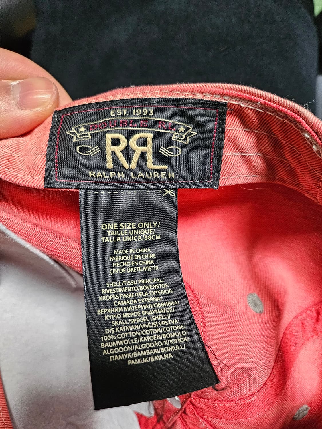 RRL 윙로고 볼캡 핑크 더블알엘 가먼트다잉 볼캡 상품이미지4