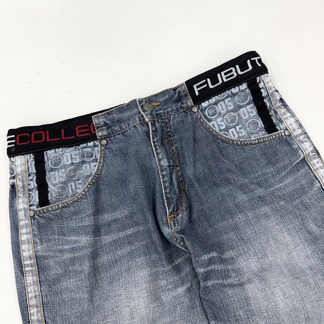 FUBU 후부 사이드라인 올드스쿨 힙합 워싱 데님팬츠 상품이미지4