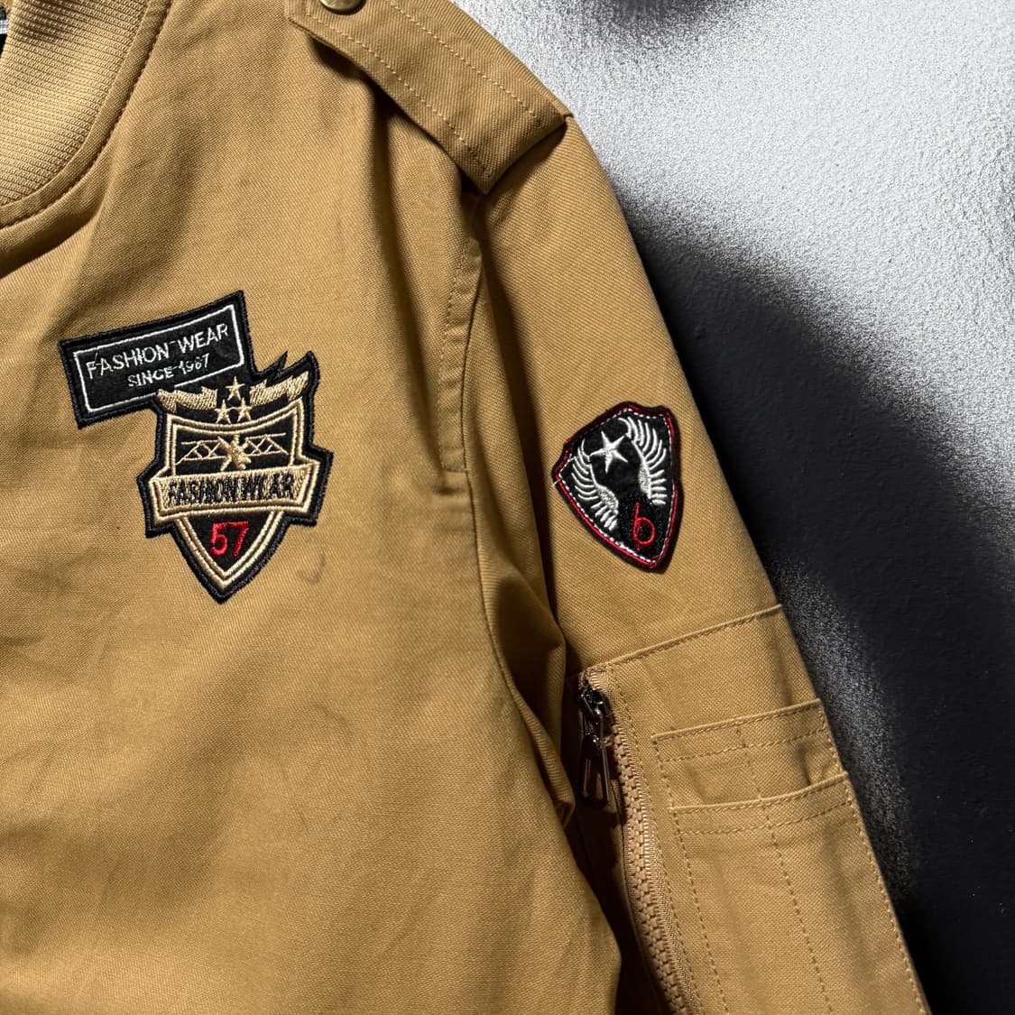 VTG 빈티지 자수 패치 디테일 코튼 집업 블루종 자켓 상품이미지4