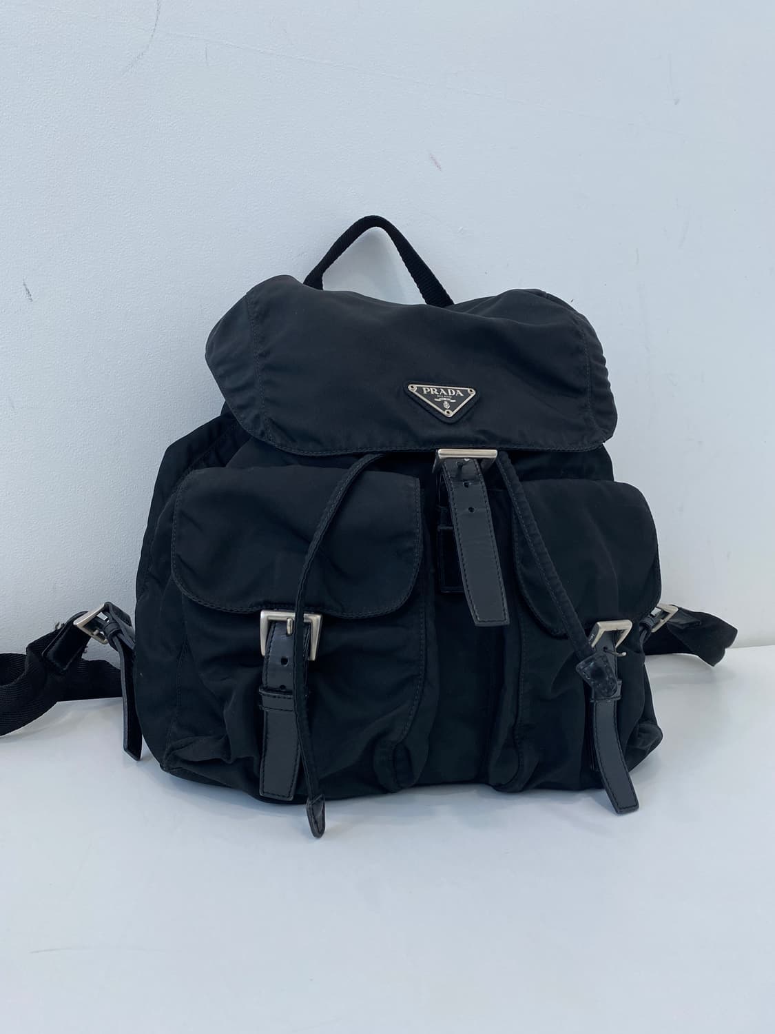 프라다 테수토 나일론 투포켓 블랙 백팩 상품이미지2