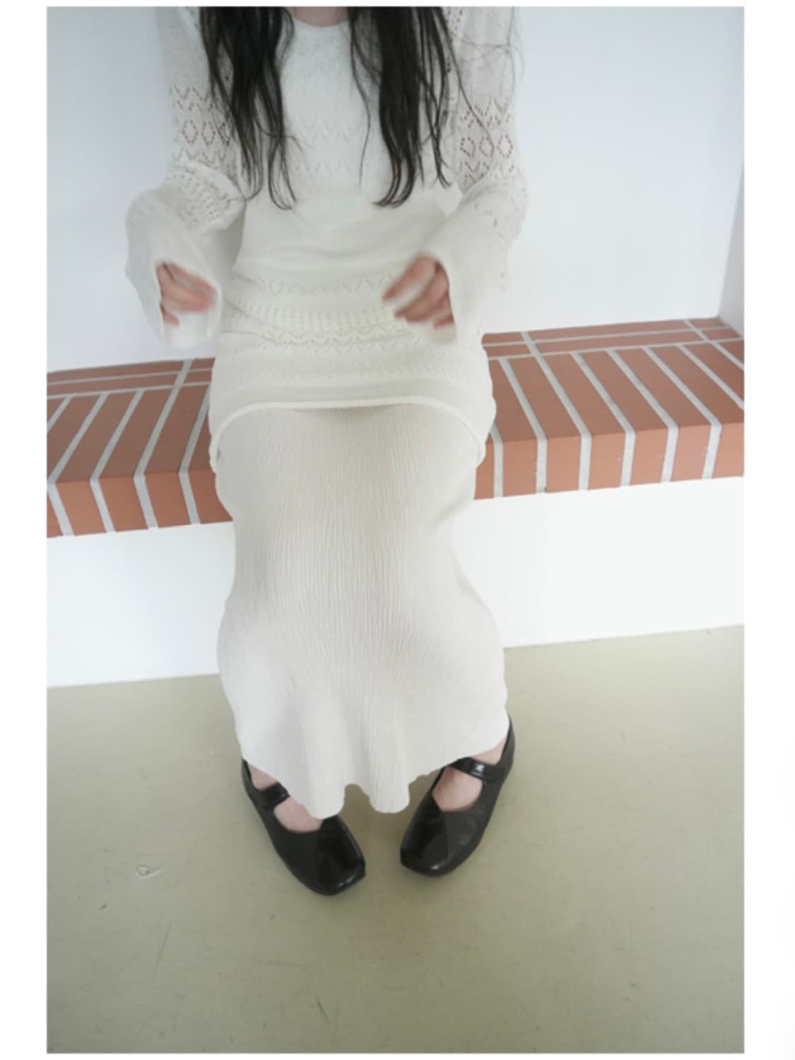 V넥 니트 원피스 상품이미지1