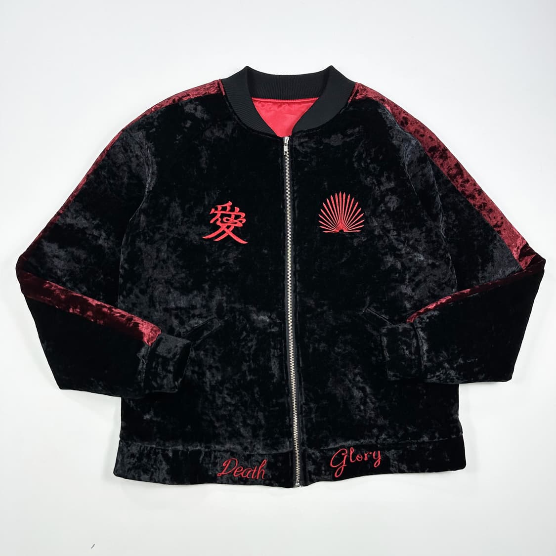 VTG 빈티지 블랙 자수 봄버 스카잔자켓 (L) 상품이미지2