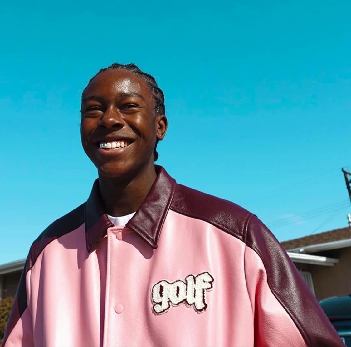 Golfwang leather jacket 골프왕 레더 자켓 바시티 상품이미지1