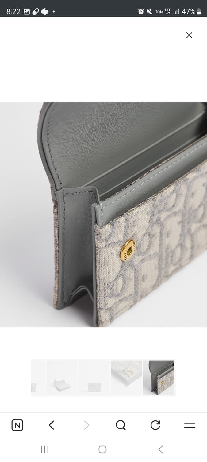 디올 오블리크 새들플랩 카드지갑 상품이미지5