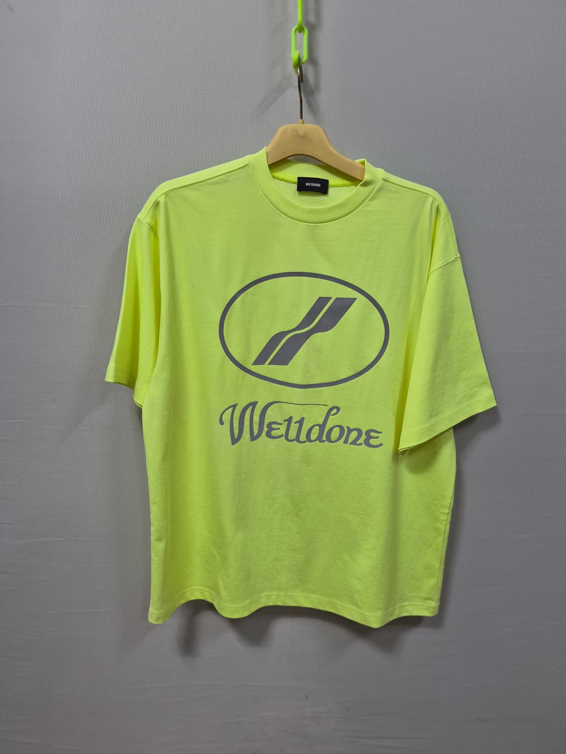 We11done 웰던 형광 반팔 티셔츠 오버사이즈 S 상품이미지1