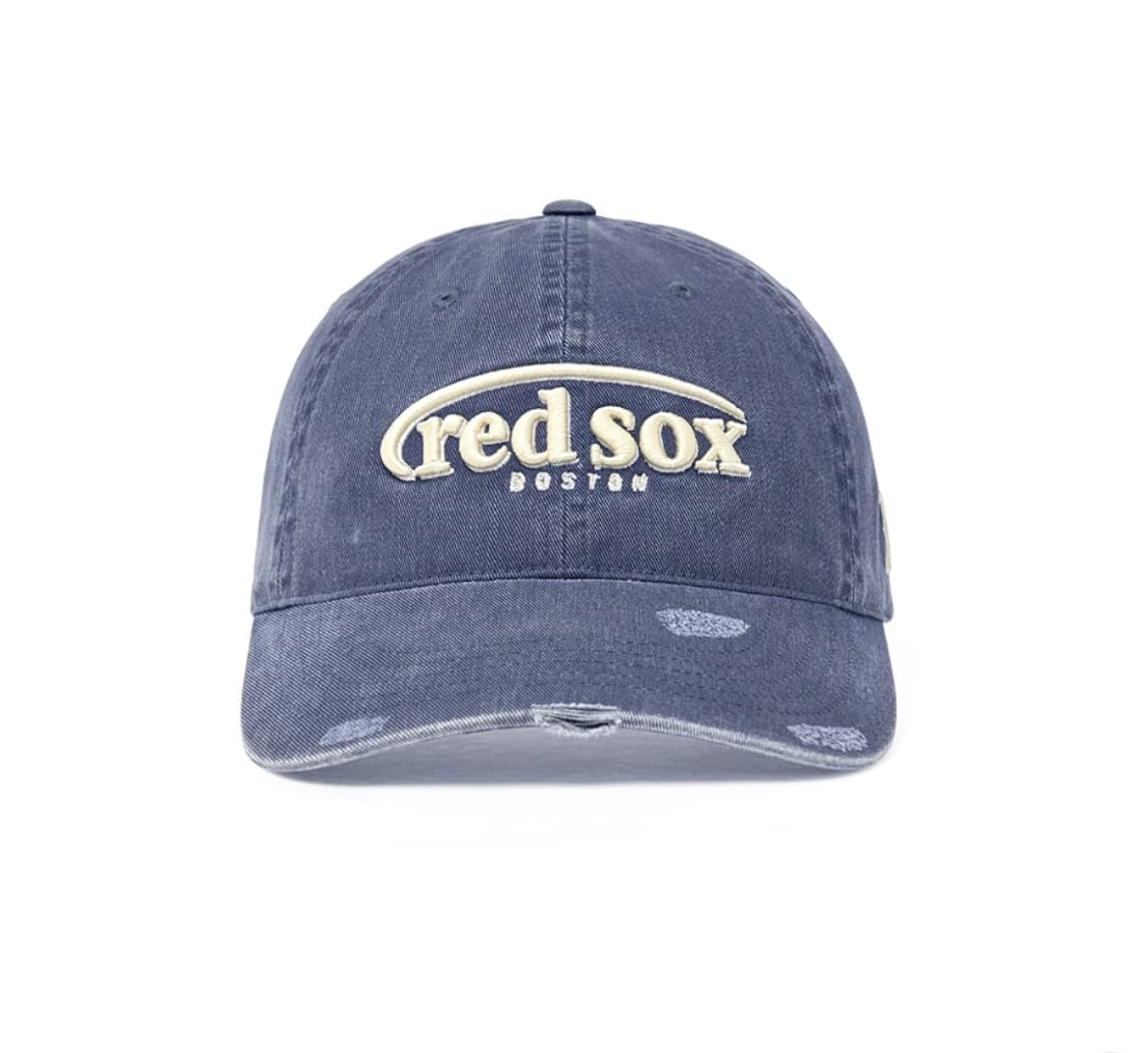 MLB 카리나 빈티지 데미지 커브 로고 언스트럭쳐 볼캡 (새상품) 상품이미지2