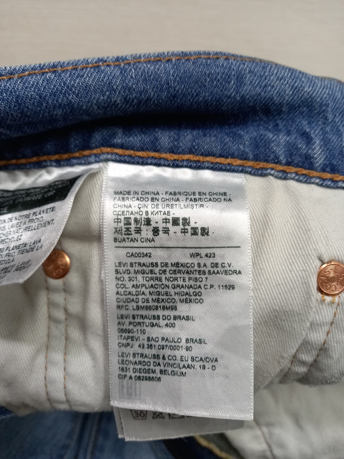 32 빅E 리바이스511 봄여름용 워싱 스판 슬림일자진 32-320 상품이미지9