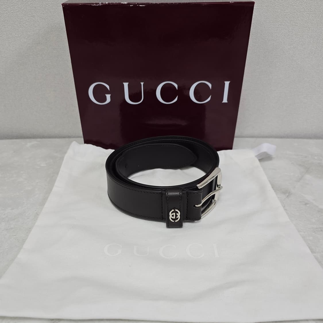 구찌 인터로킹 G 디테일 벨트 85사이즈 판매 상품이미지1