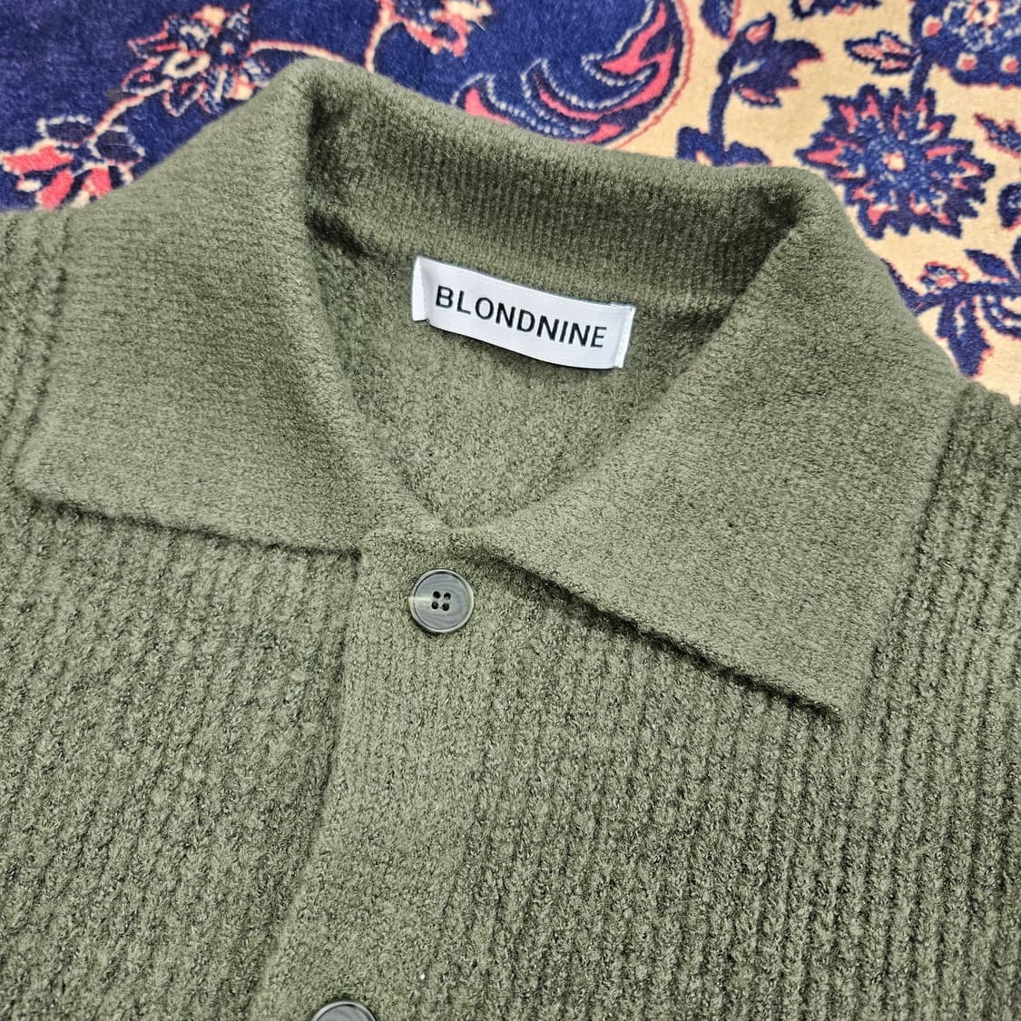 Blondnine 버튼 카라넥 니트 가디건 자켓 L size 상품이미지4