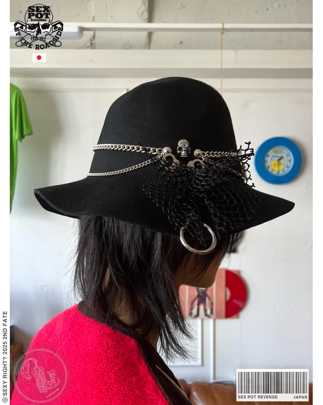 2000s Sex Pot ReVenGe Gothic Pedora Hat 상품이미지1