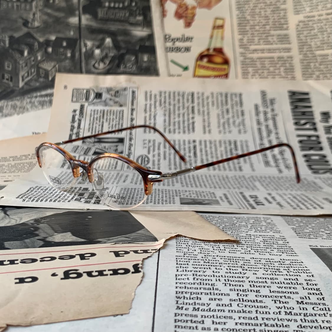 732 데드스탁 호피 라운드 오벌 반무테 초경량 유니크 미니멀 빈티지안경 상품이미지6