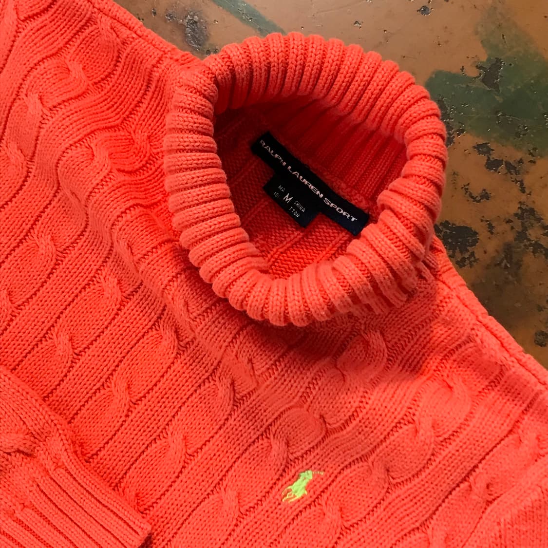 폴로랄프로렌 오렌지 케이블 터틀넥 니트 여성 55 사이즈 상품이미지4
