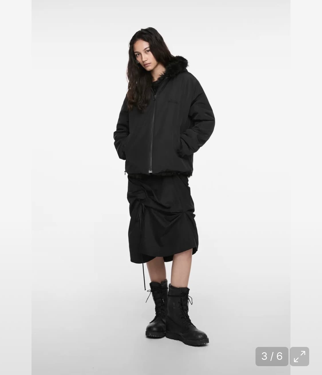 나체 리버시블 후디 퍼 자켓 상품이미지2