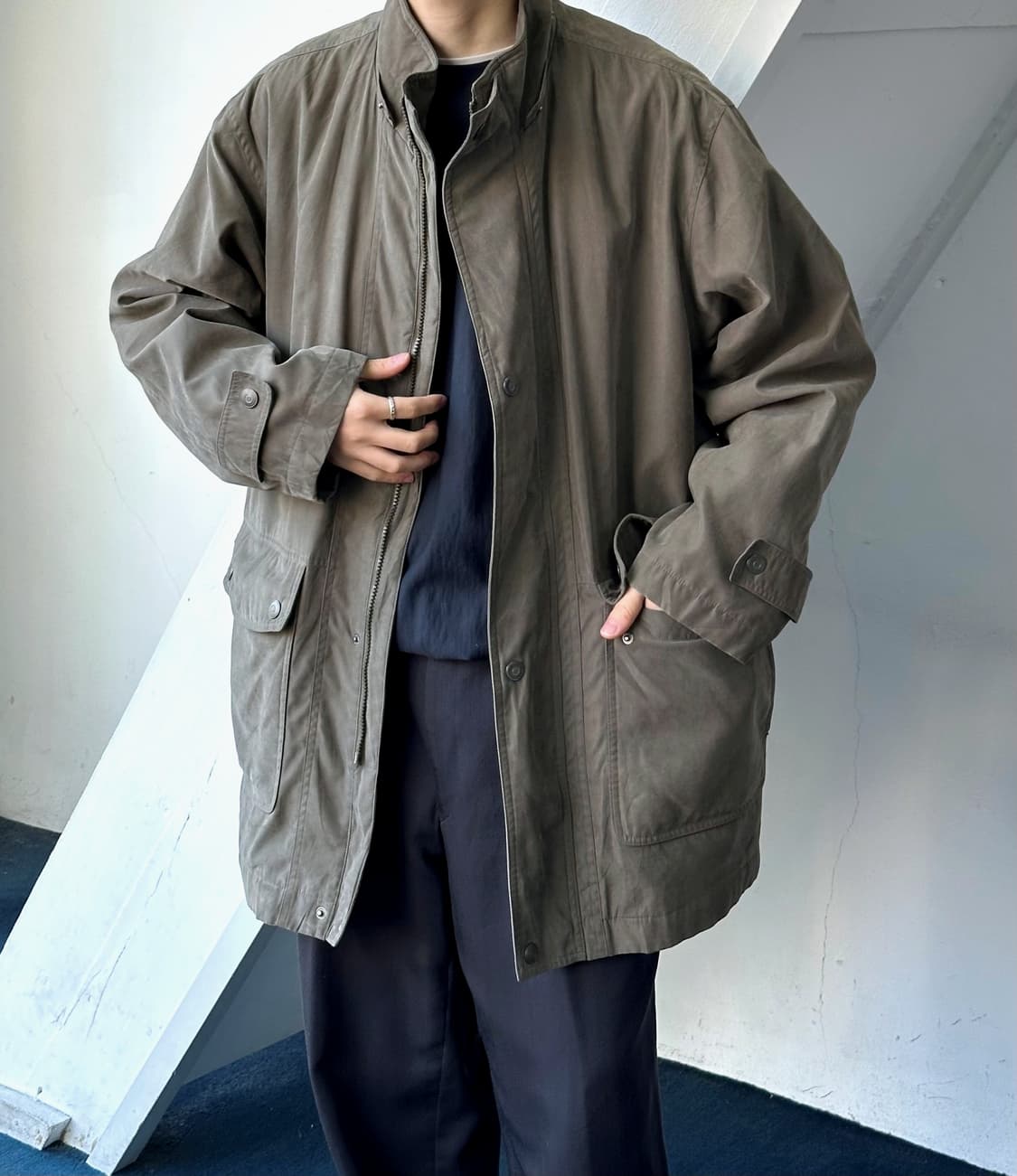 Soft fabric mil design hooded coat 상품이미지9