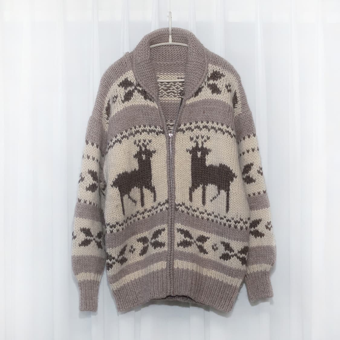 캐네디안 리얼 코위찬 헤비울 니트 집업 가디건 자켓 (L/100-105) 상품이미지1